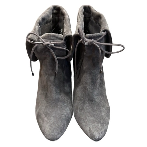 White House Black Market Gray Suede Britton Wedge Ankle Booties Size 9.5 - Picture 5 of 11